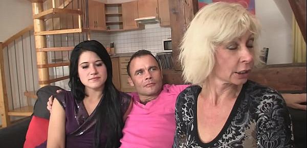  His GF gets involved into family threesome orgy